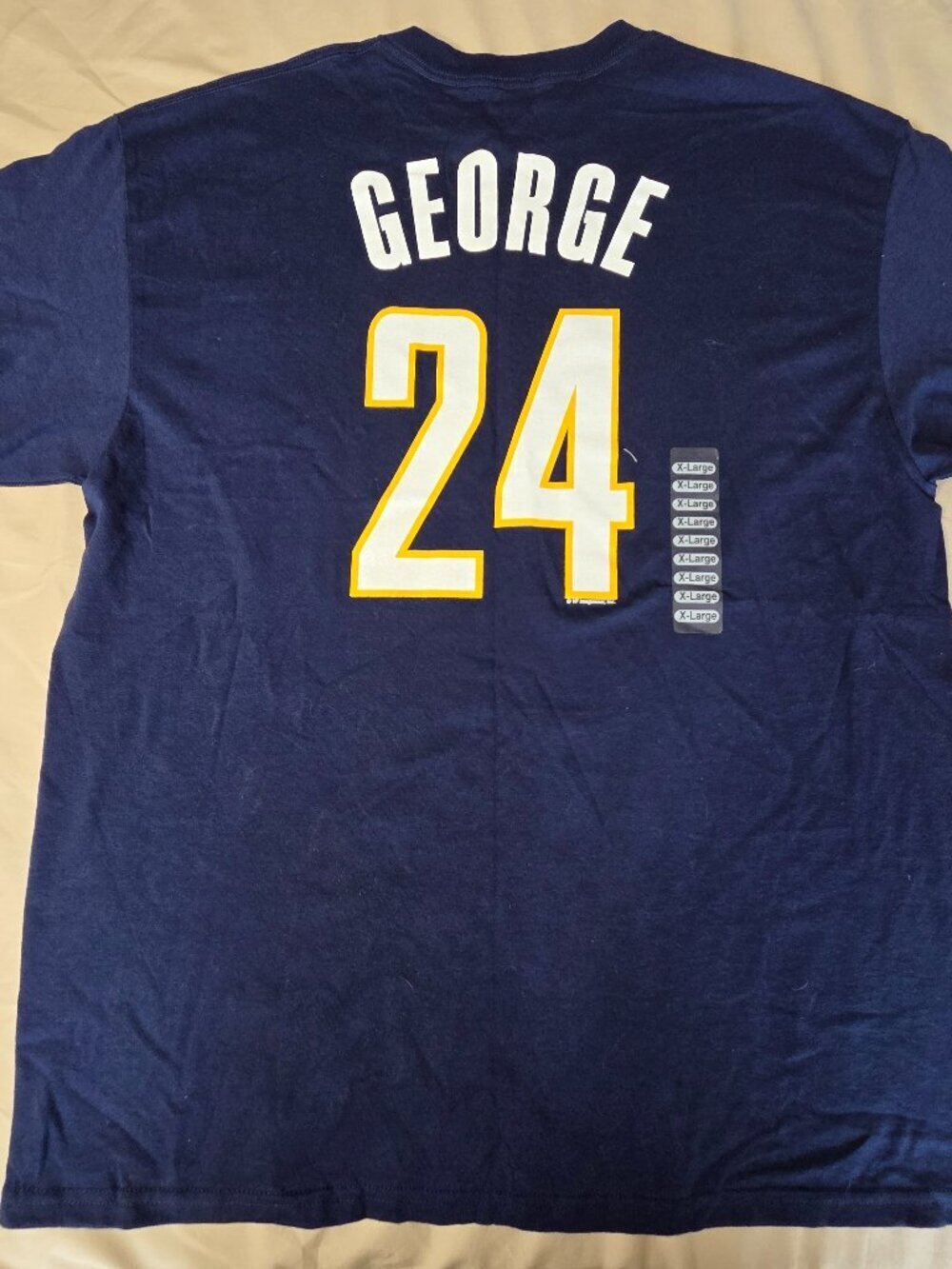 Majestic - Men's NBA Indiana Pacers Paul George #24 T-Shirt Navy Blue - XL - NWT